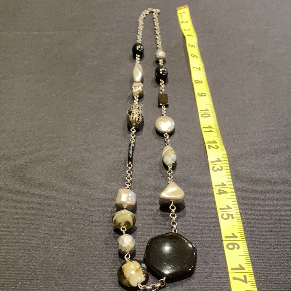 32” Black and Silver ladies necklace